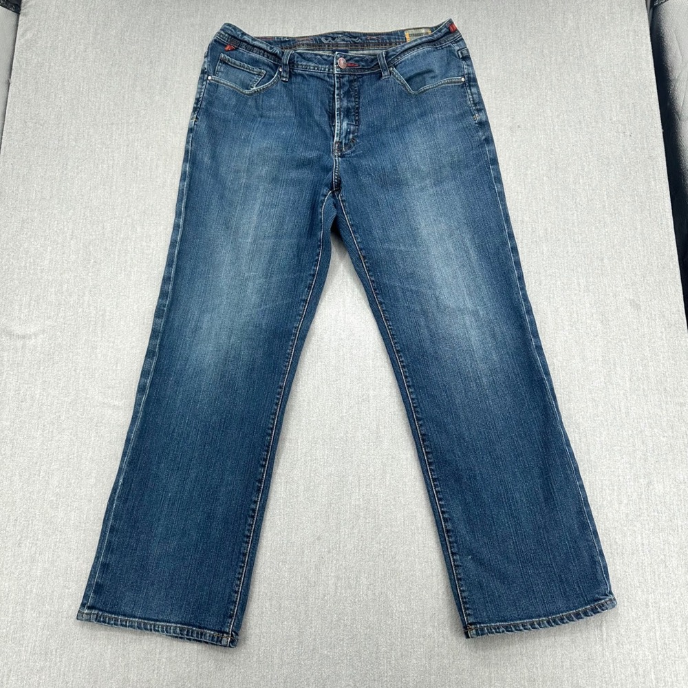 WORN Age Jeans Mens 38x32 Blue Straight Leg Denim Pants Stretch Baggy Y2K